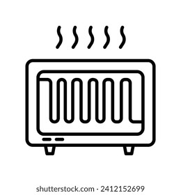 heater icon with white background vector stock illustration
