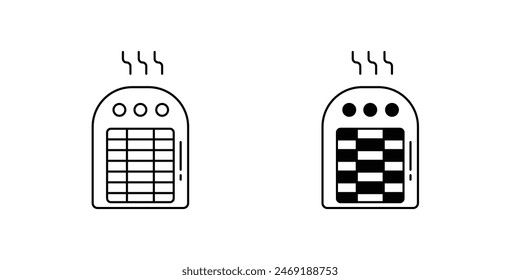 heater icon with white background vector stock illustration