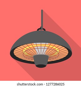 Heater lamp icon. Flat illustration of heater lamp vector icon for web design