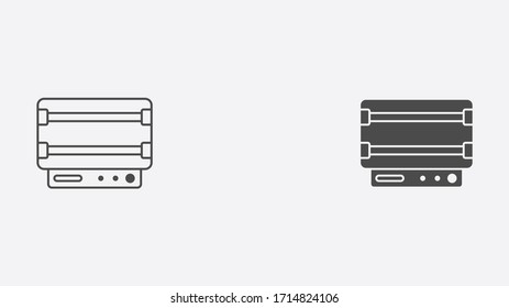 Heater outline and filled vector icon sign symbol