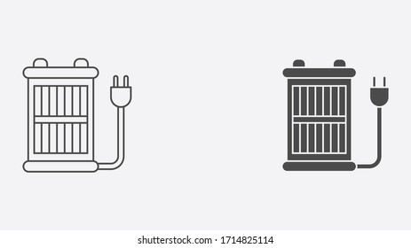 Heater outline and filled vector icon sign symbol