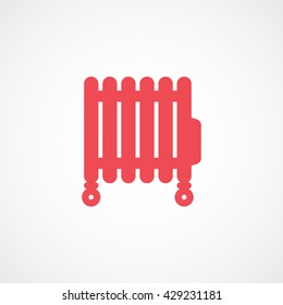 Heater Red Icon On White Background