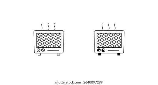 heater set icon with white background vector stock illustration