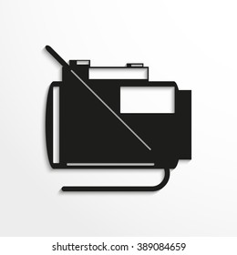 Heater. Vector illustration. Black and white view.