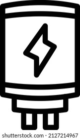 ilustración del vector del calefactor en un fondo transparente. Símbolos de calidad premium. Icono vectorial de trazo para el concepto y diseño gráfico.