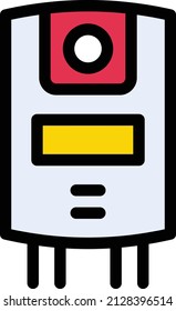 ilustración del vector del calefactor en un fondo transparente. Símbolos de calidad premium. Icono vectorial de trazo para el concepto y diseño gráfico.