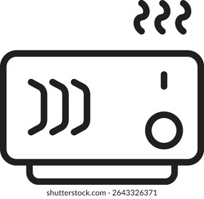 Diseño de icono de línea de Vector del calentador