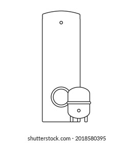 Heater vector outline icon. Vector illustration boiler on white background. Isolated outline illustration icon of heater .