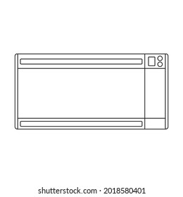 Icono de contorno del vector del calefactor. Caldera de la ilustración del vector sobre fondo blanco. Icono de ilustración de contorno aislado del calentador.