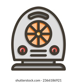 Heater Vector Thick Line Filled Colors Icon For Personal And Commercial Use.
