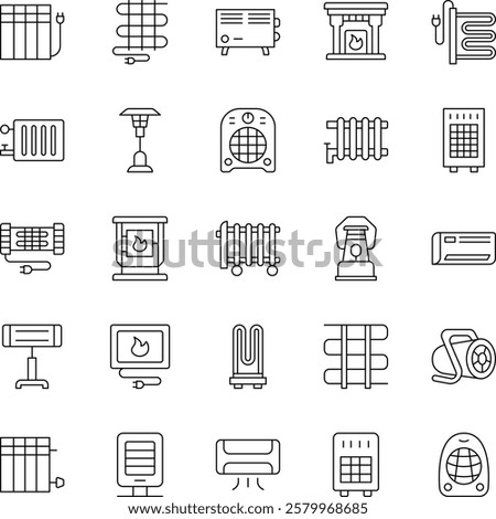 Heaters Outline Vector Icons Pack