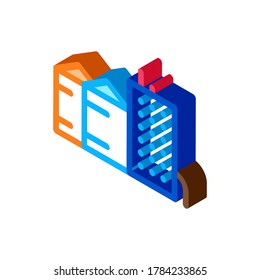 heaters with residential buildings icon vector. isometric heaters with residential buildings sign. color isolated symbol illustration
