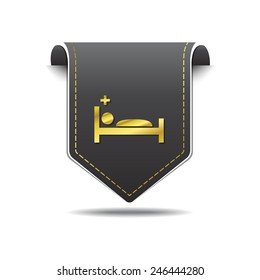 Heath Care Bed golden Vector Icon Design