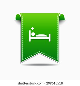Heath Care Bed Green Vector Icon Design