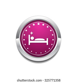 Heath Care Bed Pink Vector Button Icon