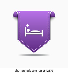 Heath Care Bed Purple Vector Icon Design