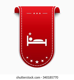 Heath Care Bed Red Vector Icon Design