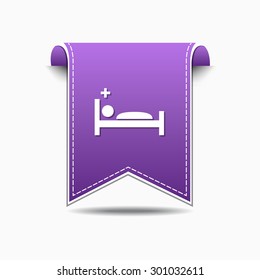 Heath Care Bed Violet Vector Icon Design