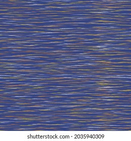 Heather dark blue Marl Triblend textile vector seamless pattern. Cotton fabric repeat texture. Jersey swatch. Melange woven knitwear.