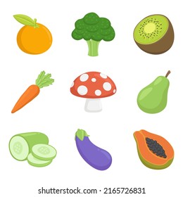 Heathy Food Sign Emoji Icon Illustration. Nutrition Vector Symbol Emoticon Design Clip Art Sign Comic Style.