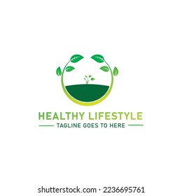 Vorlage für Vektorgrafiken mit dem Logo "Heathy Life Style". Design der Logos von LifeStyle, Heathlife, Logo-Design-Vektorgrafik