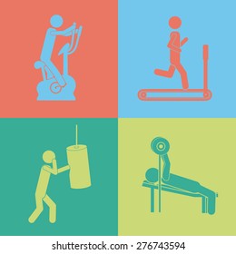 Heathy Lifestyle design over colored background, vector illustration
