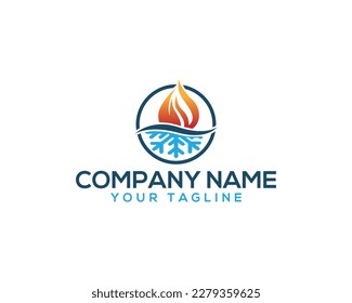 Heating and  Air Conditioning Service Logo Template. Home HVAC  Heating Ventilation and Air Conditioning vector icon.