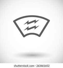 Heating automotive glass. Single flat icon on white background. Vector illustration.