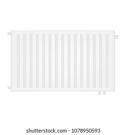 Heating battery icon. Realistic illustration of heating battery vector icon for web