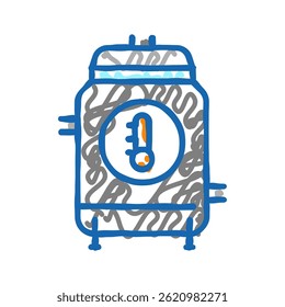 aquecimento cerveja produção ícone doodle esboço vetor. aquecimento cerveja produção sinal. ilustração símbolo isolado