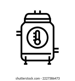 heating beer production line icon vector. heating beer production sign. isolated contour symbol black illustration