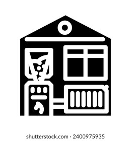heating biomass energy glyph icon vector. heating biomass energy sign. isolated symbol illustration