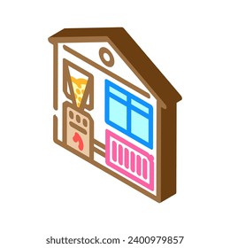 heating biomass energy isometric icon vector. heating biomass energy sign. isolated symbol illustration