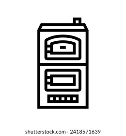 heating biomass line icon vector. heating biomass sign. isolated contour symbol black illustration