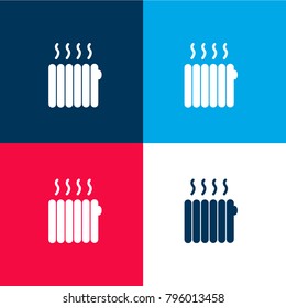 Heating black tool four color material and minimal icon logo set in red and blue