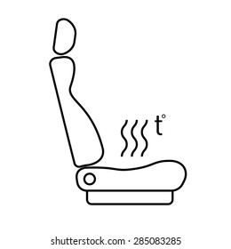 heating car, bus, train, plane seat icon
