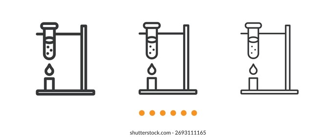 Heating Chemical Reaction icon. Thin line icon vector