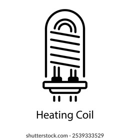 Ícone de bobina de aquecimento em estilo linear 