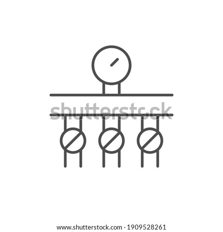 Heating collector line outline icon