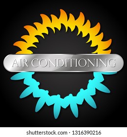 Heating and cooling air conditioner symbol for business