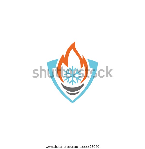 Heating Cooling Business Service Logo Template Stock Vector Royalty 