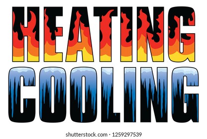 Heating & Cooling - Fire and Ice is an illustration is an illustration that can be used for heating and air or HVAC companies. Great for logos, ads, flyers, t-shirts or anything else that you use to p