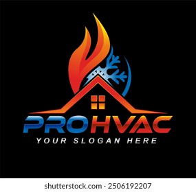 Heizen und Kühlen hvac Illustration Grafik Vektor Logo Emblem Vorlage moderne Premium Design Home Service