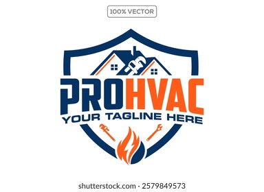 heating and cooling hvac illustration graphic vector logo 