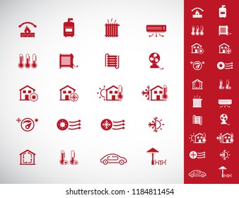 Heating and cooling icons