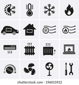 Heating And Cooling Icons