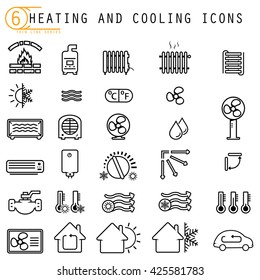 Heating And Cooling Icons