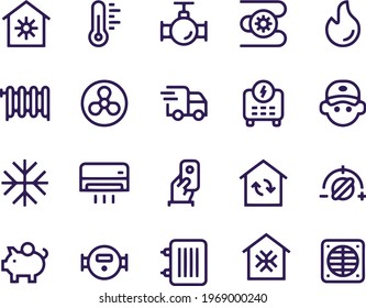 Heating and Cooling Icons vector design 