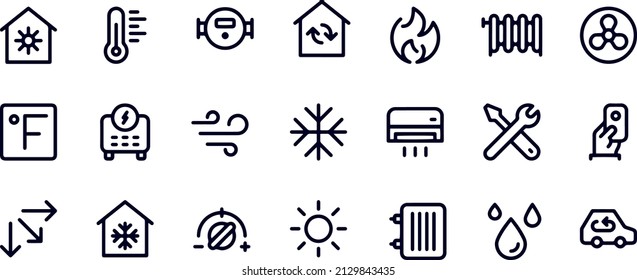 Heating and Cooling Icons vector design 