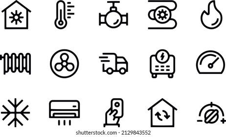 Heating and Cooling Icons vector design 